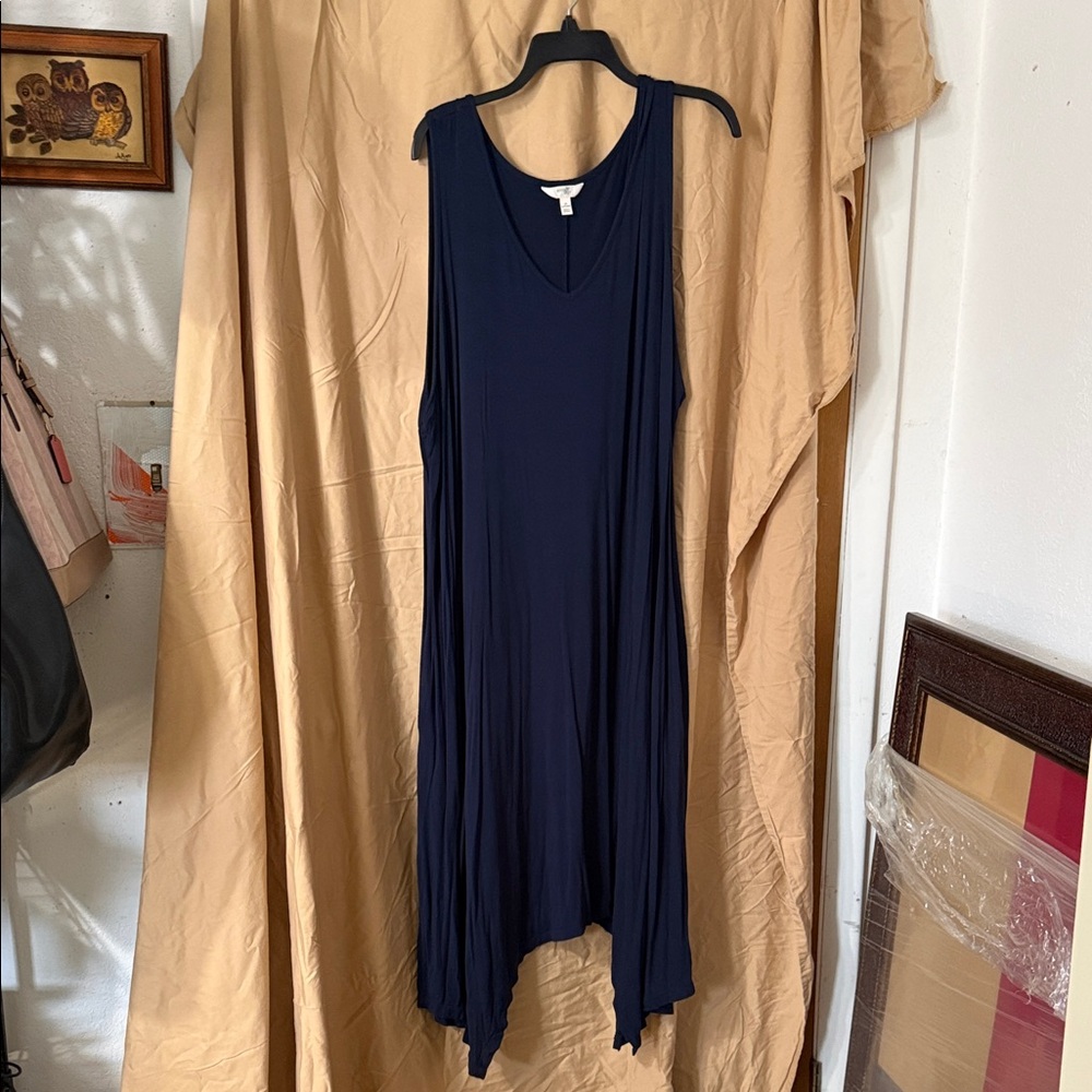 Cato Asymmetrical Navy Dress